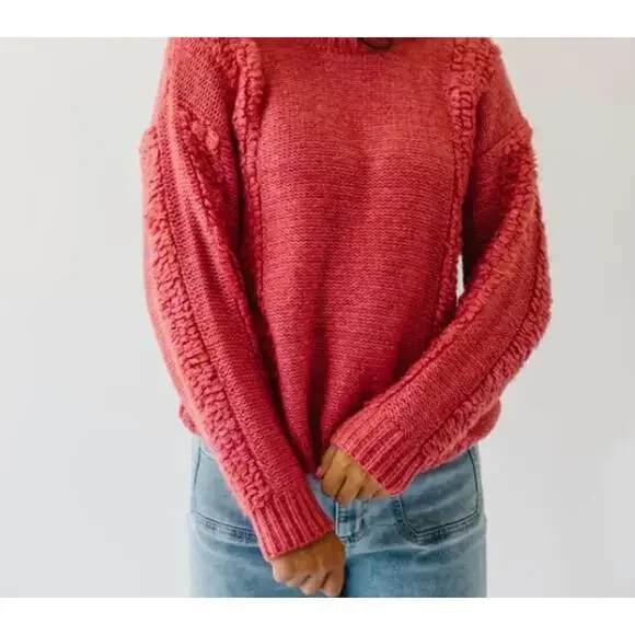 Piper & Scoot, The Memphis Textured Sweater, Rust, XL - Picture 2 of 10